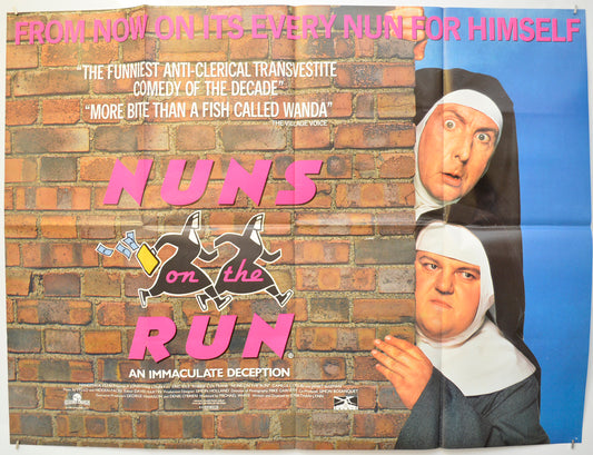 Nuns On The Run  Original Quad Poster - Film Poster - Movie Poster