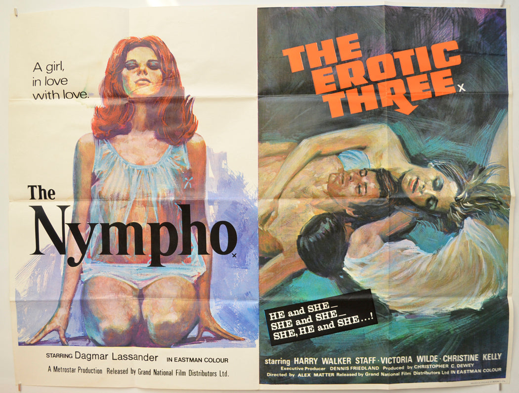 The Nympho / The Erotic Three  (Double Bill) (a.k.a. Andrea / Scratch Harry) Original Quad Poster - Film Poster - Movie Poster  