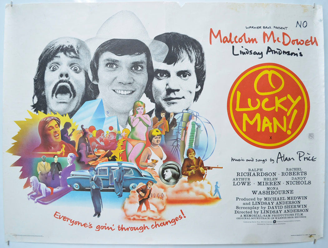 O Lucky Man (Rare Polychrome Artwork Version) Original Quad Poster - Film Poster - Movie Poster