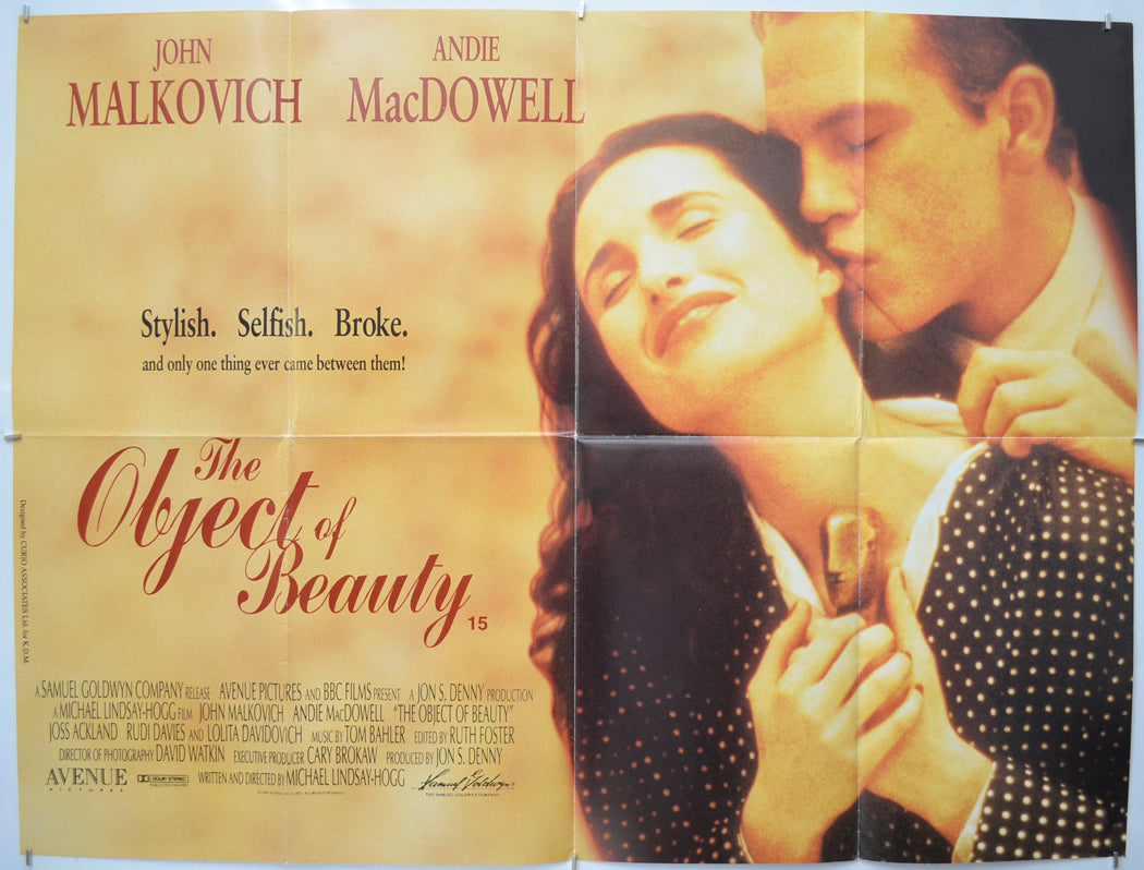 The Object Of Beauty - Original Quad Poster - Film Poster - Movie Poster