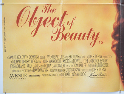 THE OBJECT OF BEAUTY (Bottom Left) Cinema Quad Movie Poster 