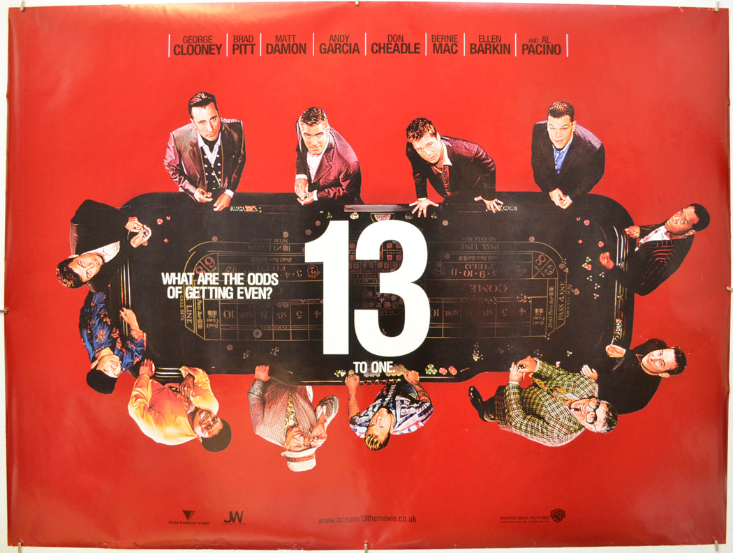 Ocean's 13 (Teaser / Advance Version) Original Quad Poster - Film Poster - Movie Poster - Cinema Poster