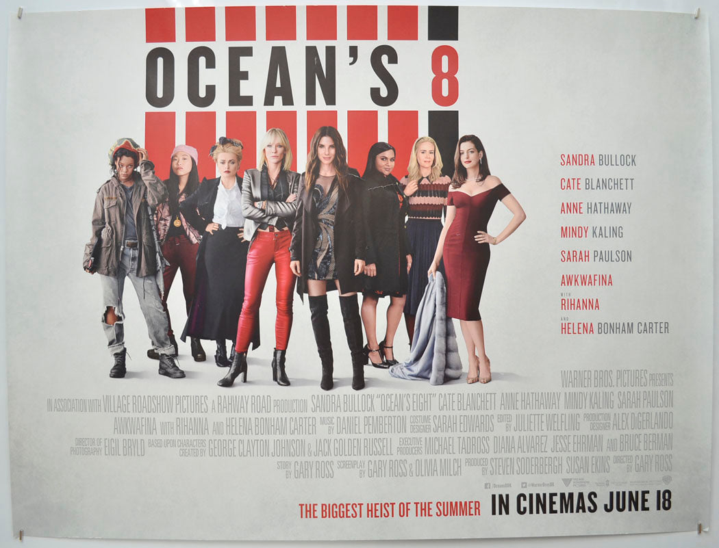 Ocean's 8  Original Quad Poster - Film Poster - Movie Poster