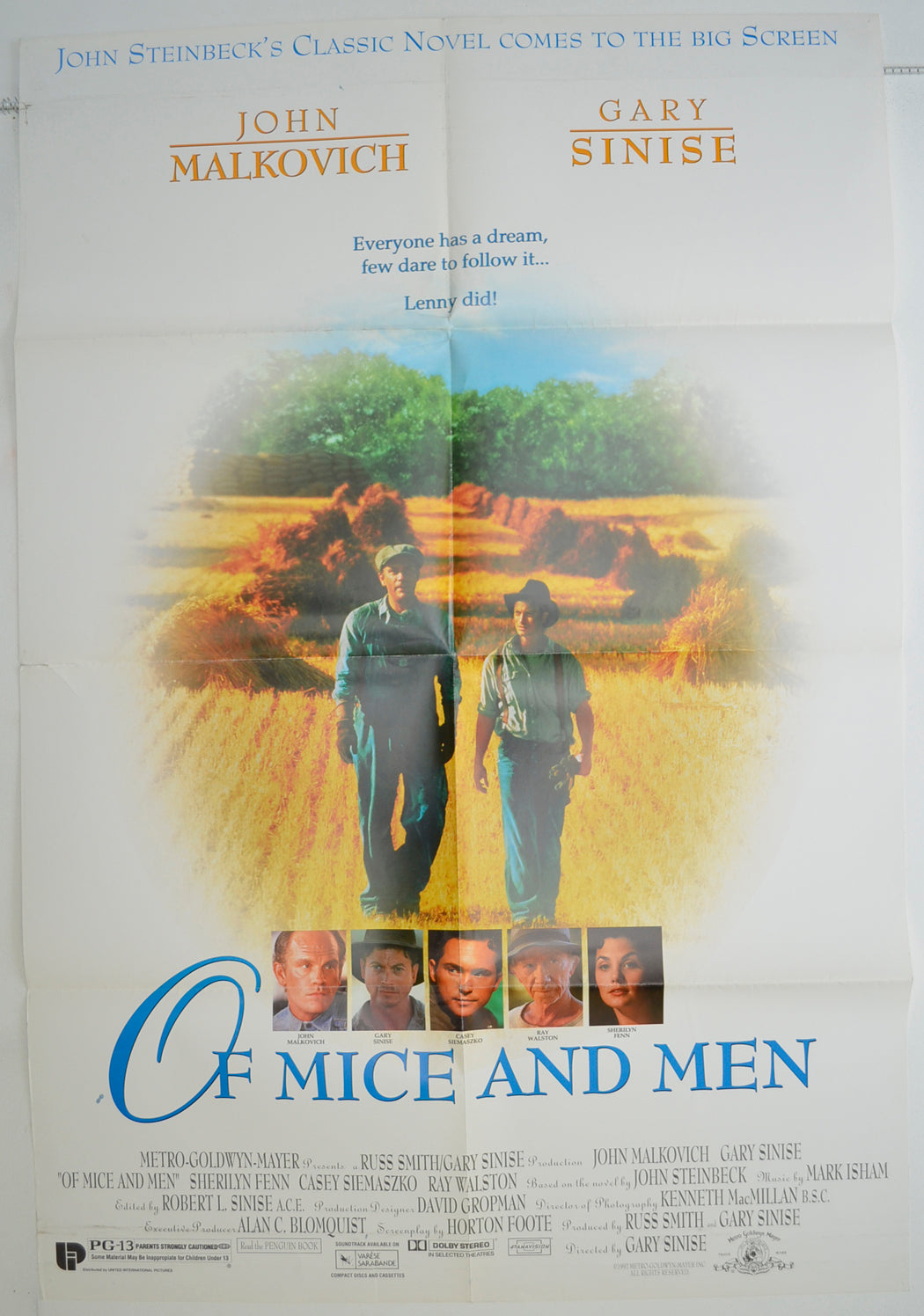 Of Mice And Men  Original One Sheet Poster - Film Poster - Movie Poster 