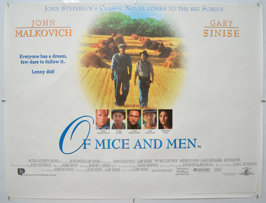 Of Mice And Men Original Quad Poster - Film Poster - Movie Poster