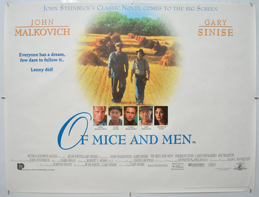 Of Mice And Men Original Quad Poster - Film Poster - Movie Poster