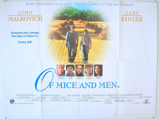 Of Mice And Men Original British Quad Poster - Movie Poster