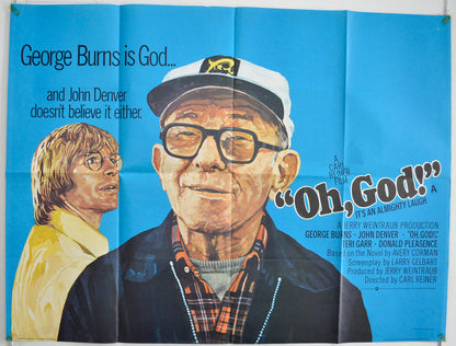 Oh, God!  Original British Quad Poster - Film Poster - Movie Poster 