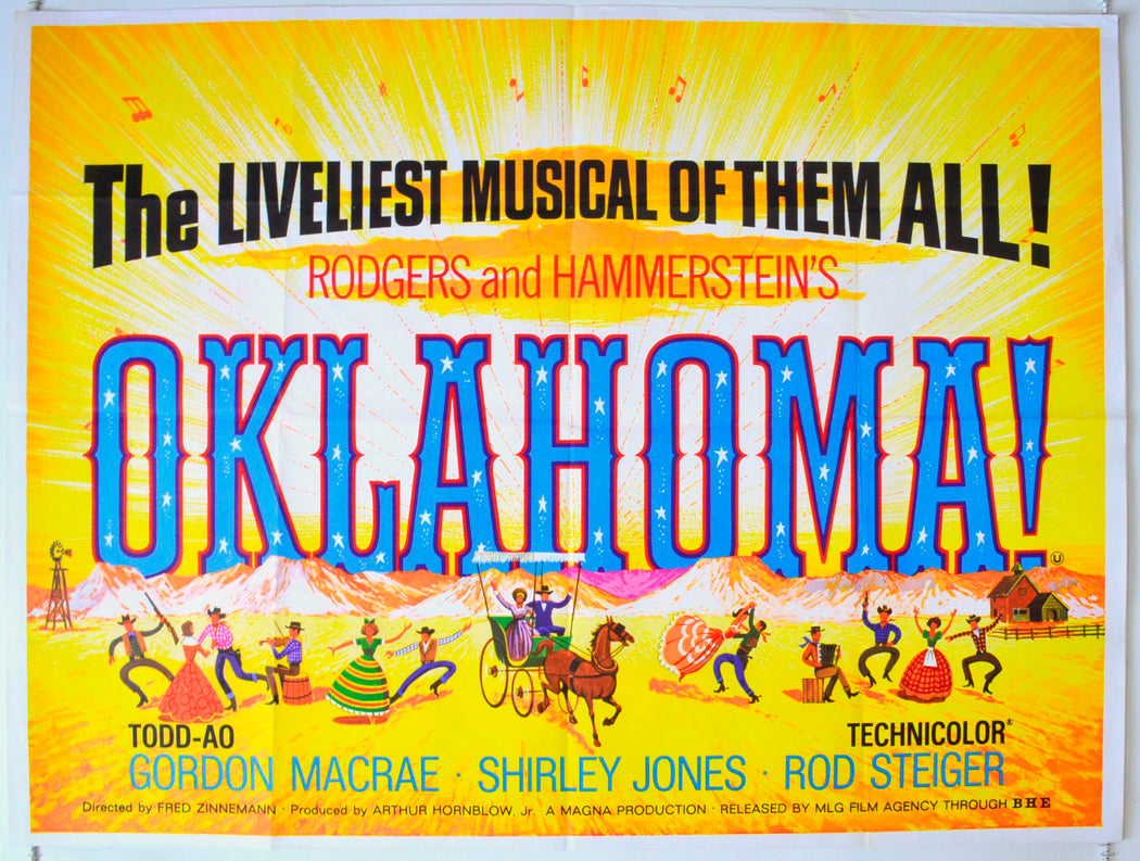 Oklahoma  (TODD-AO Release Poster)  (Rogers and Hammerstein)   Original British Quad Poster - Movie Poster