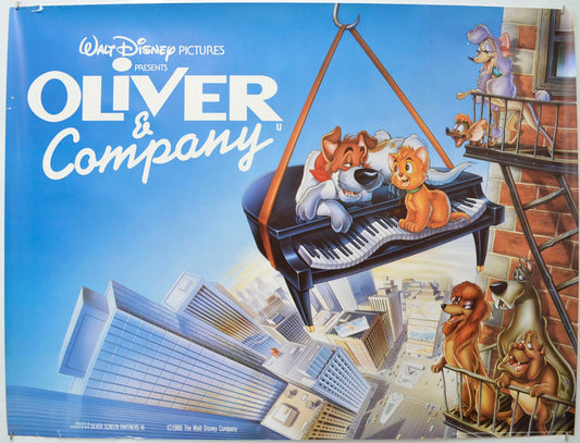 Oliver And Company (Teaser / Advance Version) Original Quad Poster - Film Poster - Movie Poster