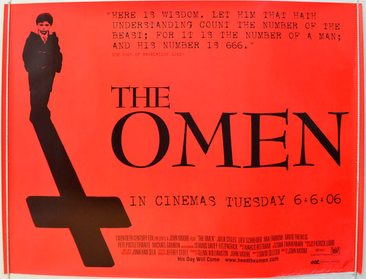 The Omen  (Teaser / Advance Version)   Original British Quad Poster - Film Poster - Movie Poster 