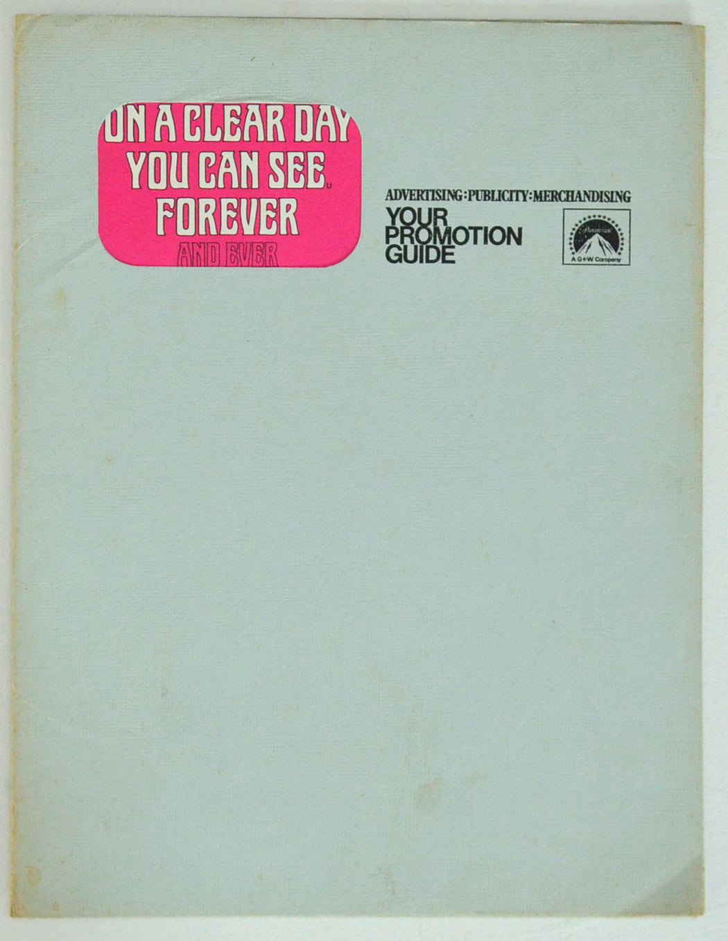 ON A CLEAR DAY YOU CAN SEE FOREVER – Cinema Exhibitors Campaign Press Book Folder