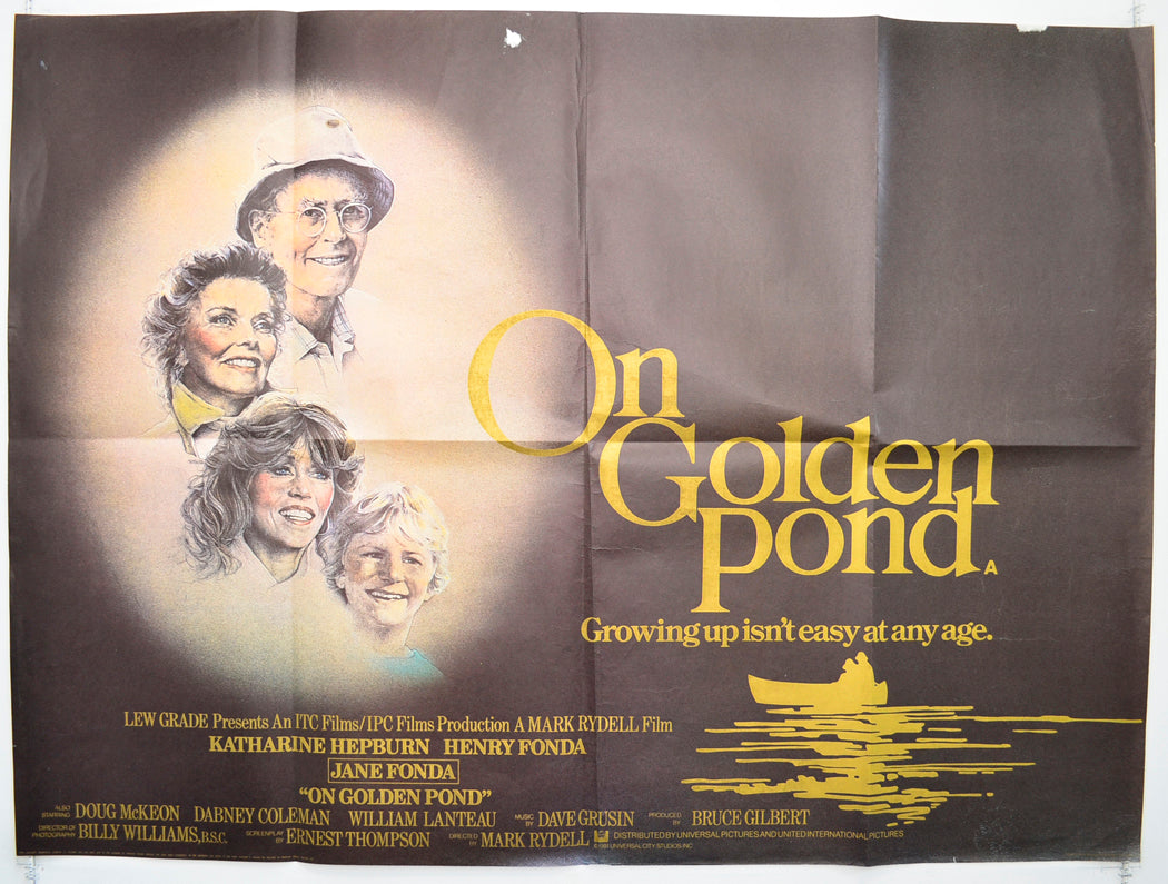 On Golden Pond Original Quad Poster - Film Poster - Movie Poster  