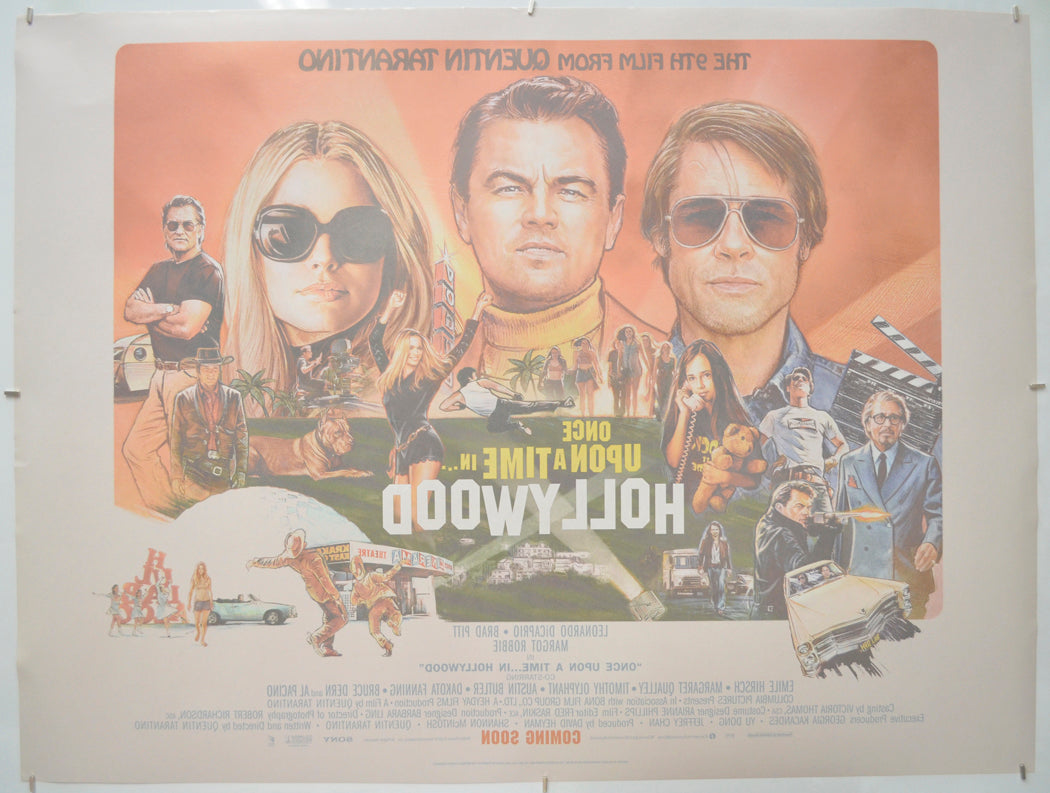 ONCE UPON A TIME IN HOLLYWOOD (Back) Cinema Quad Movie Poster 