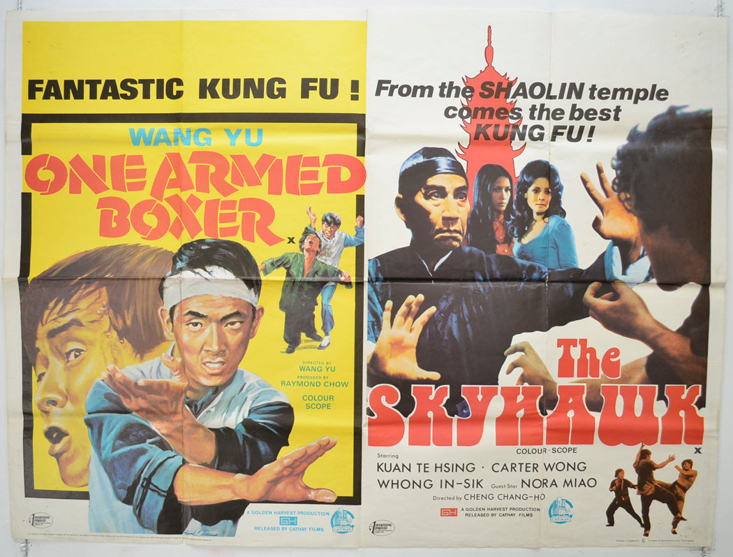 The One Armed Boxer / Skyhawk  (Double bill)   Original Quad Poster - Film Poster - Movie Poster  