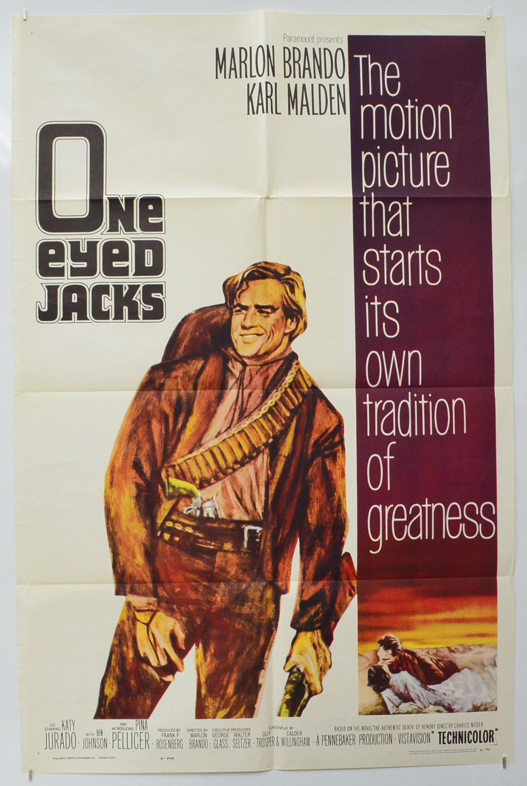 One-Eyed Jacks Original One Sheet Poster - Film Poster - Movie Poster