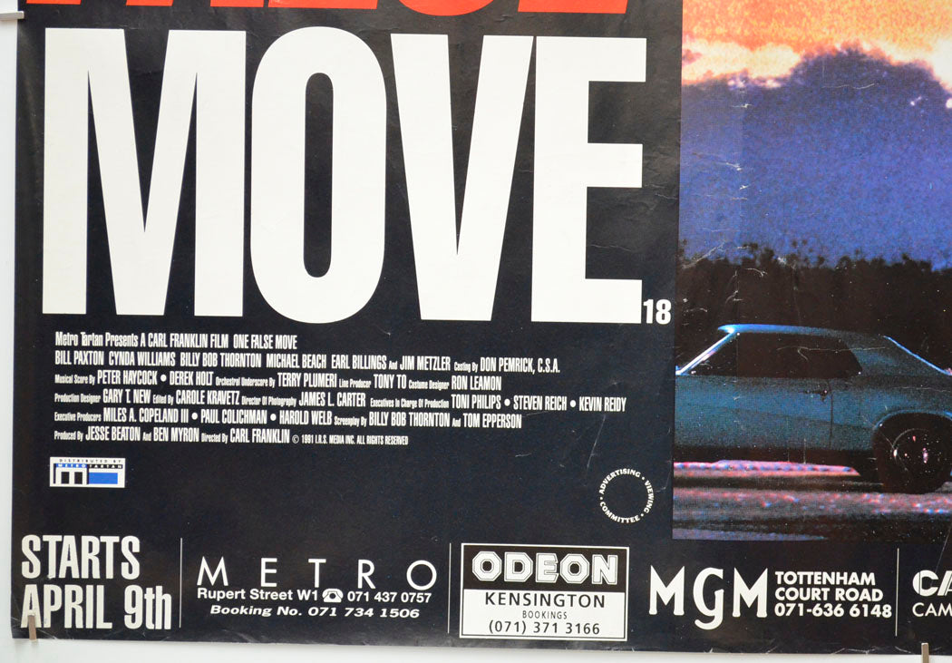 ONE FALSE MOVE (Bottom Left) Cinema Quad Movie Poster 