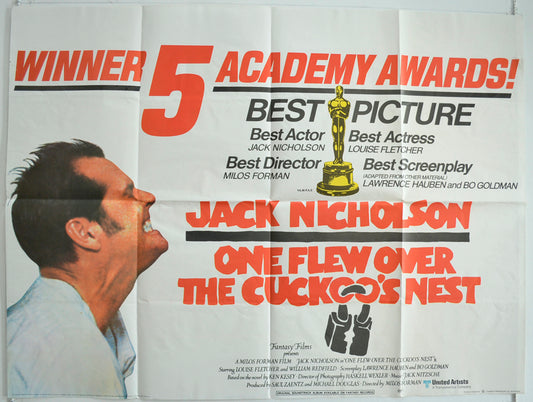 One Flew Over The Cuckoo's Nest  Original British Quad Poster - Film Poster - Movie Poster 