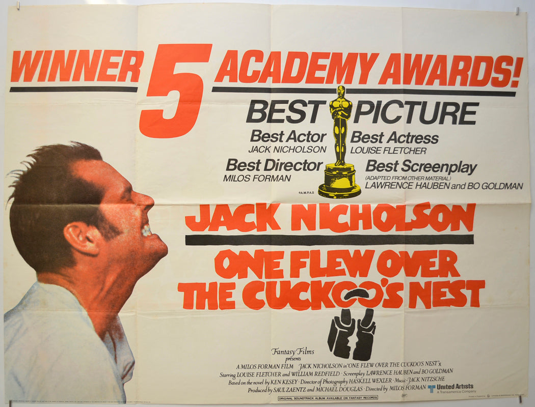 One Flew Over The Cuckoo's Nest Original Quad Poster - Film Poster - Movie Poster