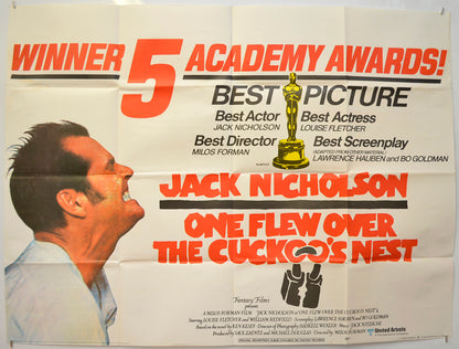 One Flew Over The Cuckoo's Nest Original Quad Poster - Film Poster - Movie Poster  