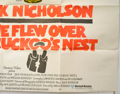 ONE FLEW OVER THE CUCKOO’S NEST (Bottom Right) Cinema Quad Movie Poster 