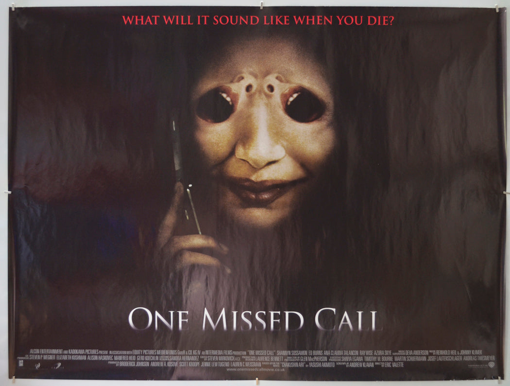 One Missed Call Original Quad Poster - Film Poster - Movie Poster