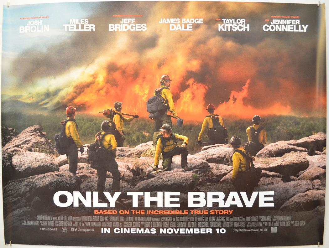 Only The Brave Original Quad Poster - Film Poster - Movie Poster