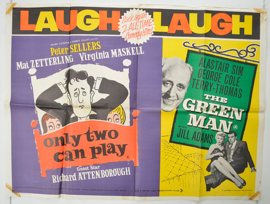 Only Two Can Play / The Green Man  (Double Bill)  Original Quad Poster - Film Poster - Movie Poster 