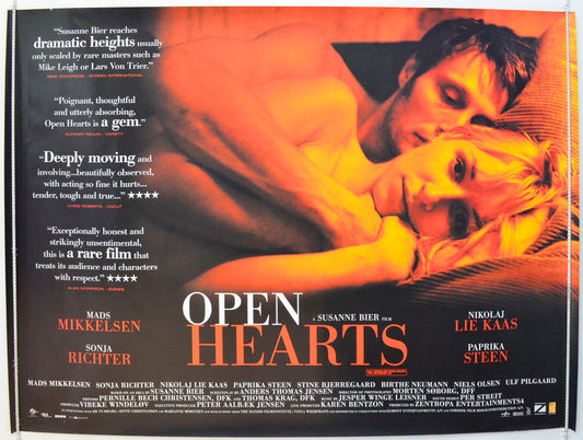 Open Hearts  (a.k.a Elsker dig for evigt)   Original British Quad Poster - Film Poster - Movie Poster 