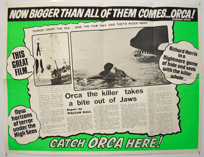 Orca The Killer Whale (Film Review Poster) Original Quad Poster - Film Poster - Movie Poster