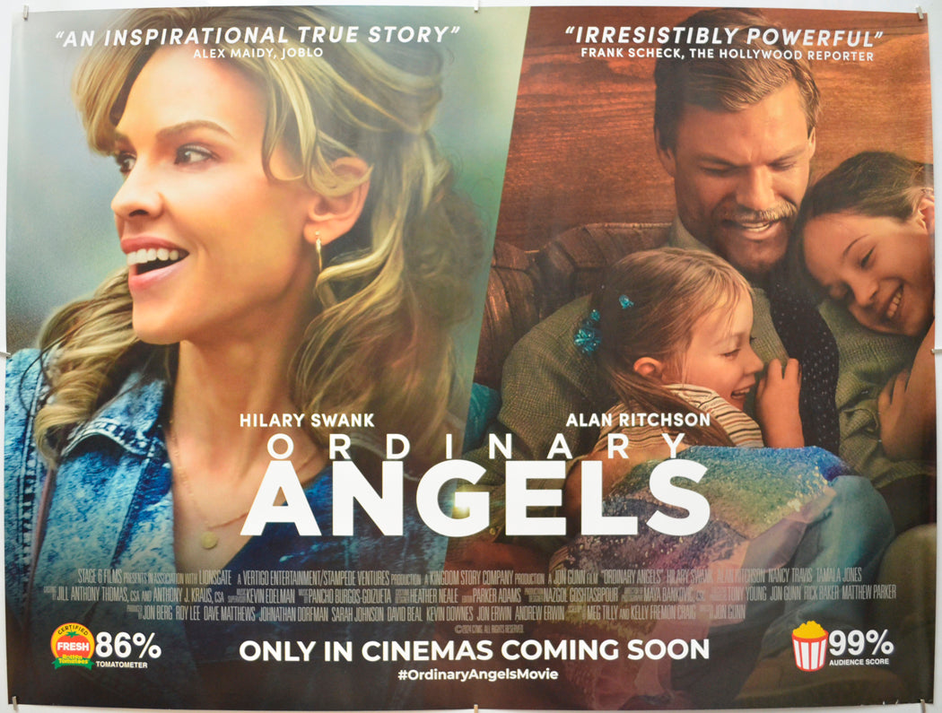 Ordinary Angels  Original Quad Poster - Film Poster - Movie Poster