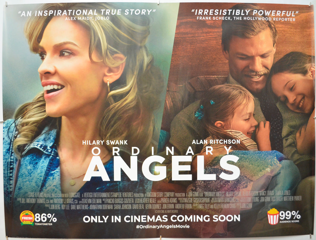 Ordinary Angels  Original Quad Poster - Film Poster - Movie Poster