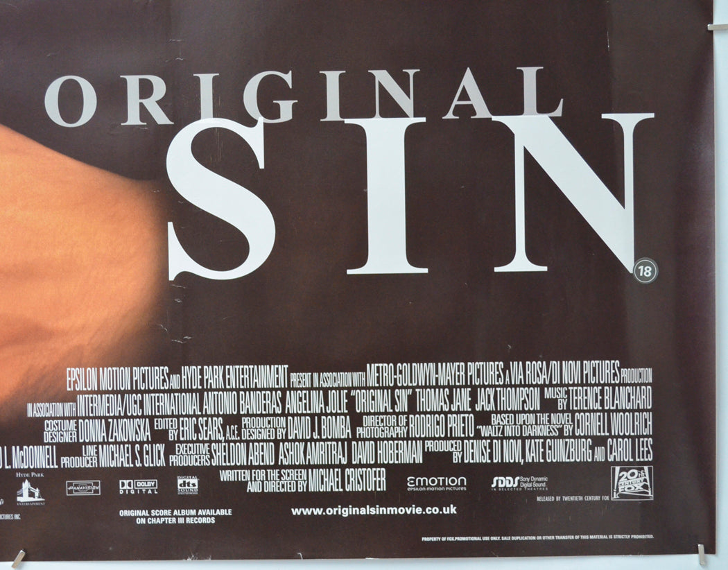 ORIGINAL SIN (Bottom Right) Cinema Quad Movie Poster 