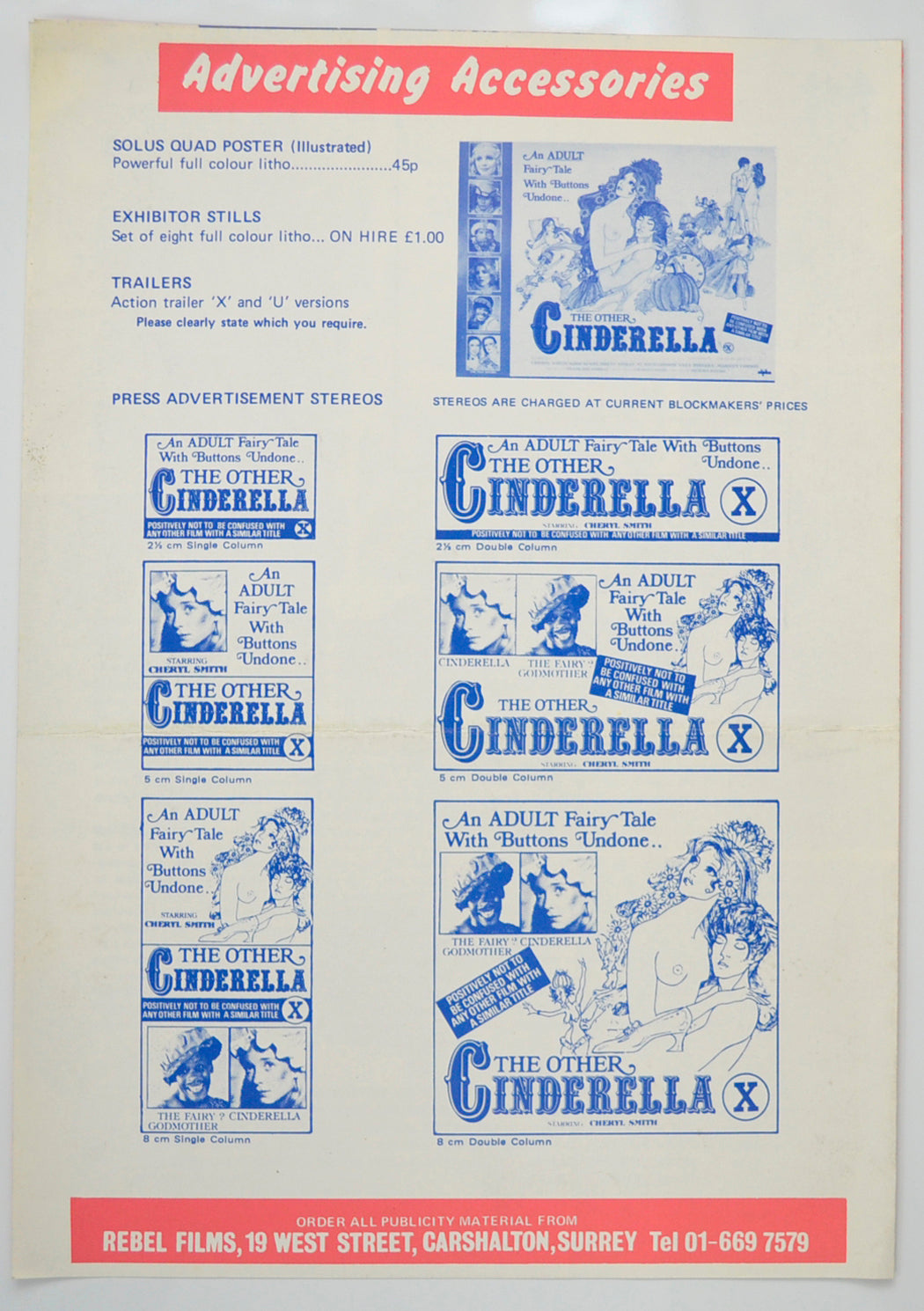 THE OTHER CINDERELLA Cinema Exhibitors Campaign Pressbook - BACK 