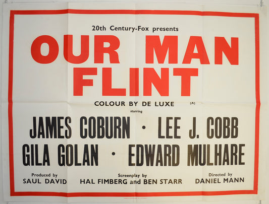 Our Man Flint  Original British Quad Poster - Film Poster - Movie Poster 
