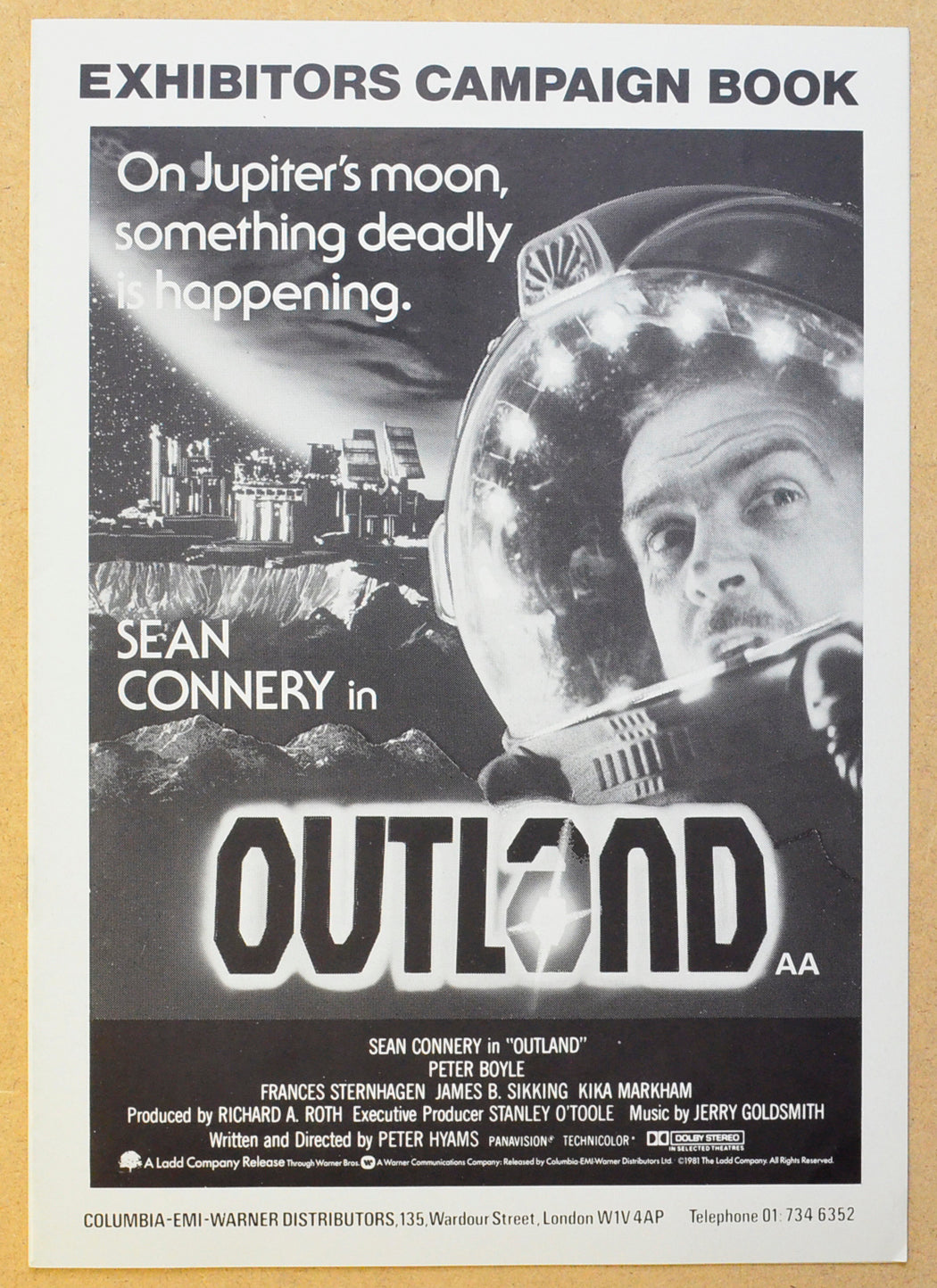 Outland Original 12 Page Cinema Exhibitors Campaign Press Book (UK)