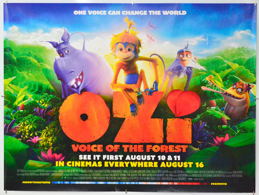 Ozi: Voice of the Forest - Original Quad Poster - Film Poster - Movie Poster
