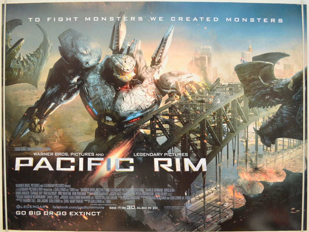 Pacific Rim  Original Quad Poster - Film Poster - Movie Poster 