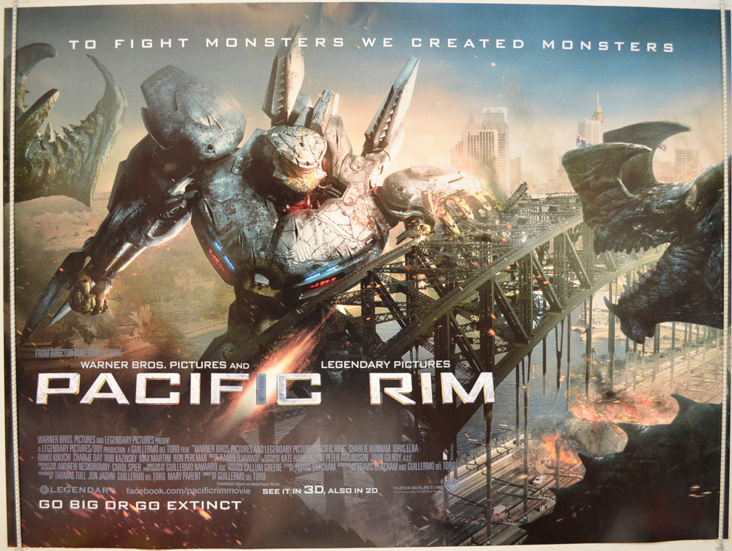 Pacific Rim  Original Quad Poster - Film Poster - Movie Poster 