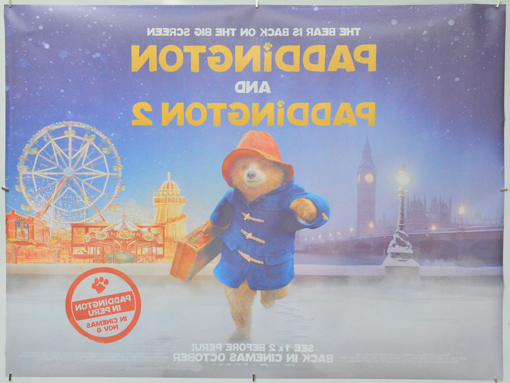 Paddington and Paddington 2 (Back) Cinema Quad Movie Poster 