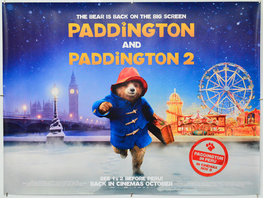 Paddington and Paddington 2 - Original Quad Poster - Film Poster - Movie Poster