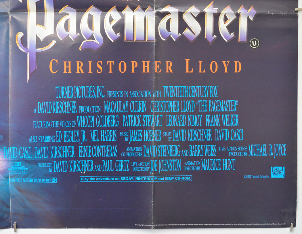 THE PAGEMASTER (Bottom Right) Cinema Quad Movie Poster 