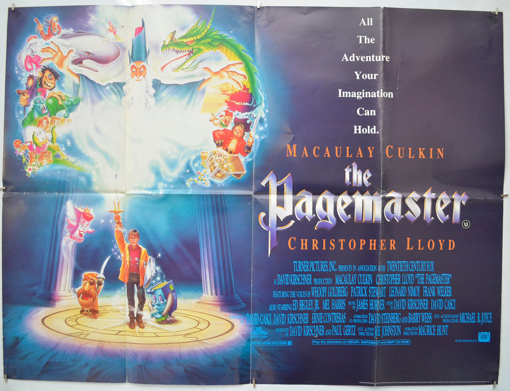 The Pagemaster Original Quad Poster - Film Poster - Movie Poster  