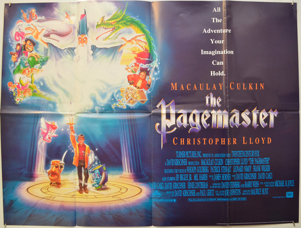 The Pagemaster Original Quad Poster - Film Poster - Movie Poster