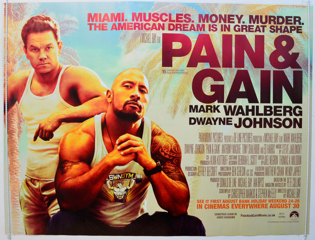 Pain and Gain Original British Quad Poster - Film Poster - Movie Poster 