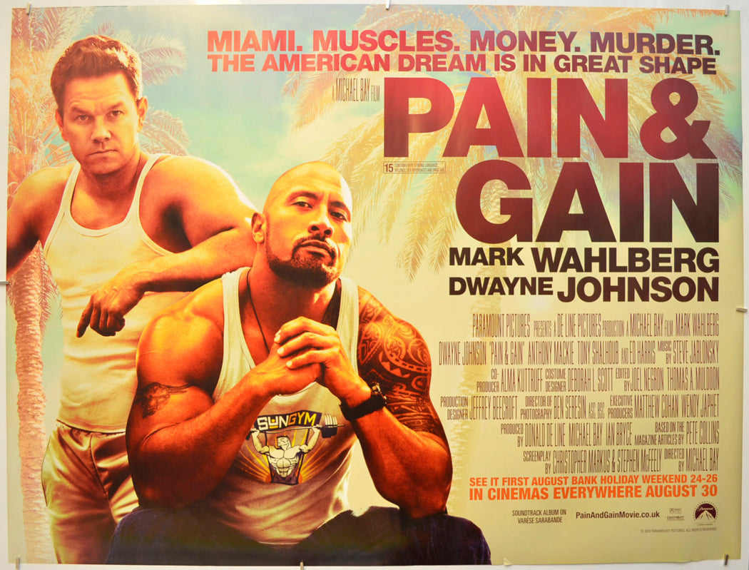 Pain and Gain  Original Quad Poster - Film Poster - Movie Poster