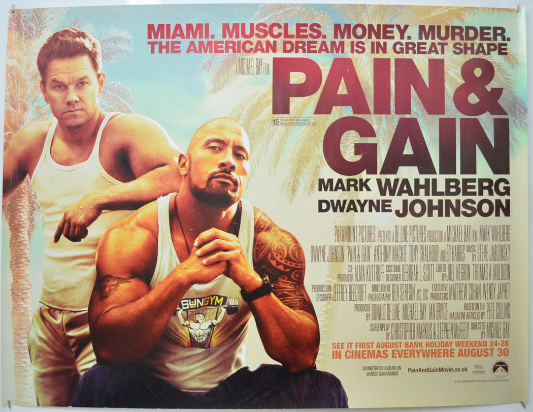 Pain and Gain  Original Quad Poster - Film Poster - Movie Poster