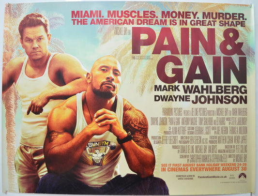 Pain and Gain  Original Quad Poster - Film Poster - Movie Poster