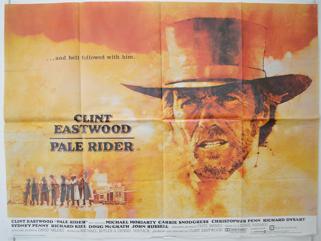 Pale Rider  Original Quad Poster - Film Poster - Movie Poster 