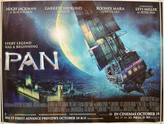 Pan  Original Quad Poster - Film Poster - Movie Poster 